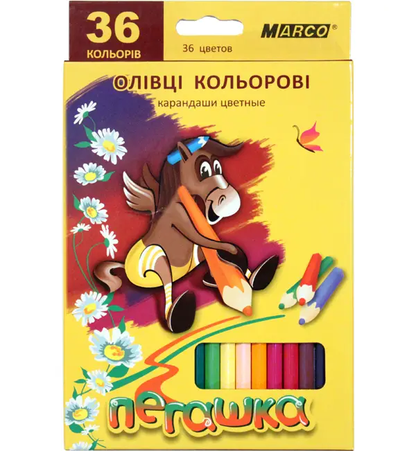 Набір кольорових олівців 36 кол. MARCO "Пегашка" 1010-36