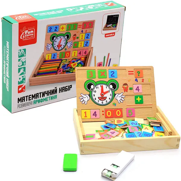 Інтерактивна дошка Арифметика 69749 двостороння, 4FUN Game Club Wood в коробці